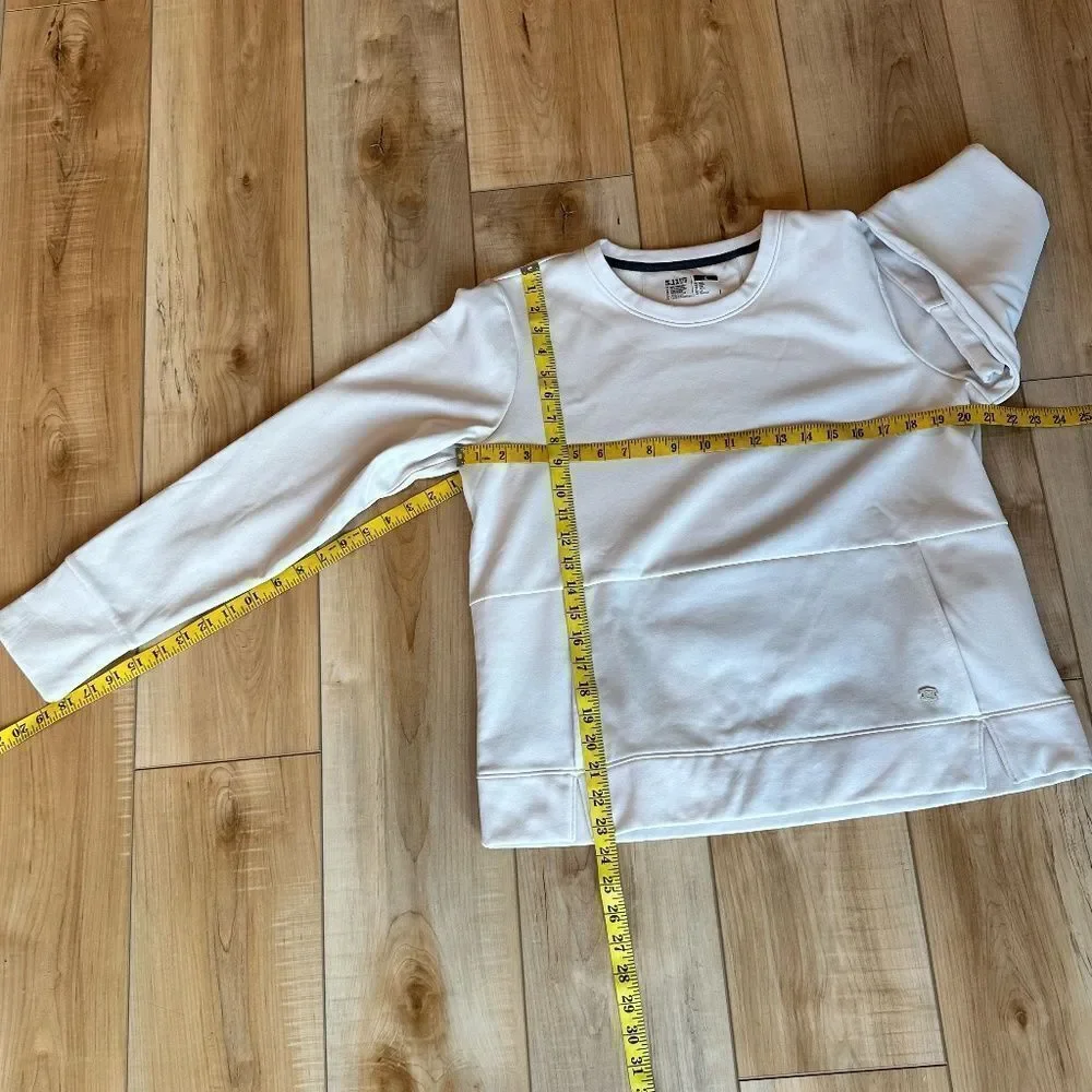 5.11 Women's Fleece Lined Pullover Crew Neck Kangaroo Pocket Cream Size Large